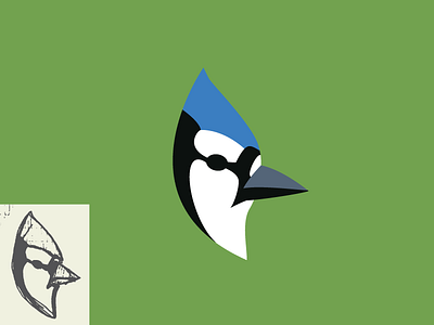 100 Logos // 100 Days - #7 100 bird bluejay daily days drawing logo logos sketch
