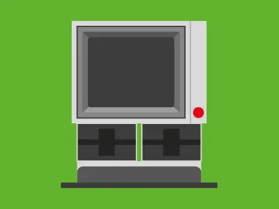 Apple II apple computer illustration