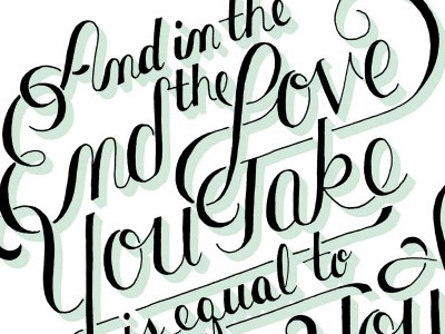 Beatles Quote Typography hand drawn lettering