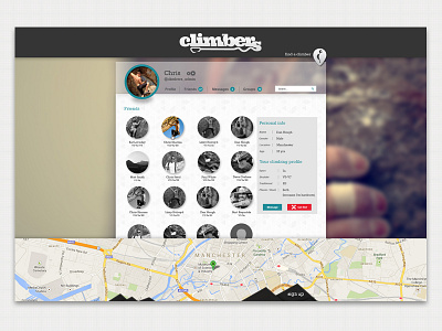 Friends Interface climbing interface ux web design