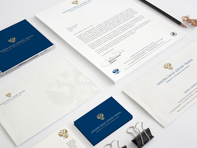 Business Stationery & Branding blue brand business card cd compliment slip design envelope gold letterhead logo stationery white