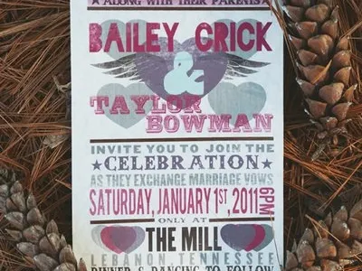 Hatch Show Print Style Wedding Invite hatch show print invitation marriage wedding
