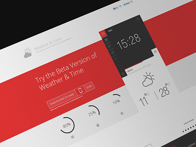 Landing page app landing page programing time ui weather