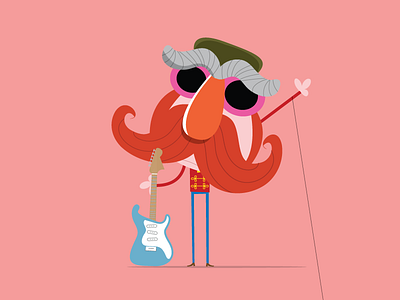 Floyd Pepper cartoon muppets vector