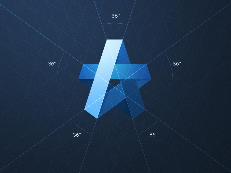 Logo with grid grid logo star