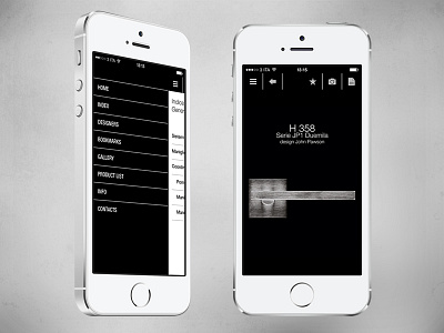 Design Handles iPhone App app architecture black clean design design handles forniture iphone white