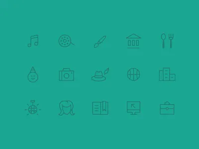 Inevening Category Icons icons line