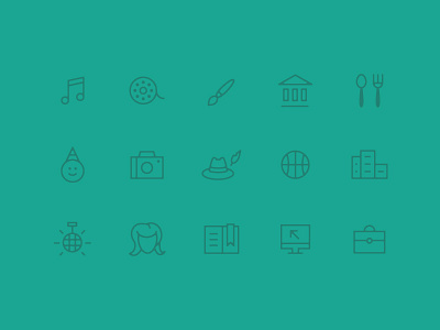 Inevening Category Icons icons line