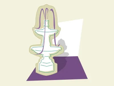 Fountain fountain illustrated line art