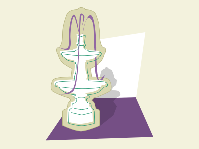 Fountain fountain illustrated line art