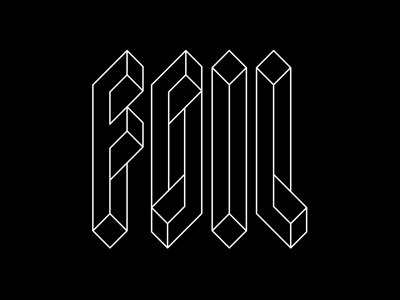 Foil art illusion lettering op opart optical type