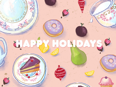 All the Foods bakery cuisine cupcake doughnut food holidays illustration lemon pear plates plum sweets