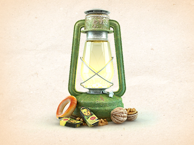 New Year Lamp bagel candies christmas icons lamp new year nuts