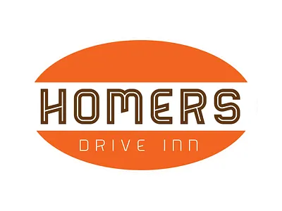 Homers Drive Inn logo bender brand branding brown glyph homers identity illustrator logo losttype orange vector