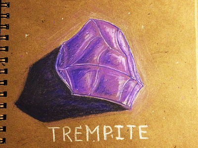 Trempite colored pencil hand drawn illustration mineral prismacolor sci fi