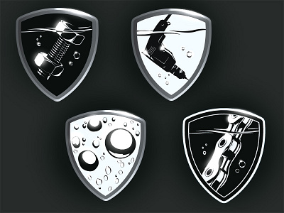 Shields for Nanoprotech illustration logo nanoprotech pack
