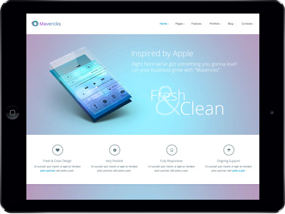 Mavericks Multipurpose WordPress Theme clean gt3 page builder gt3 themes ios iso style mavericks wordpress wp theme