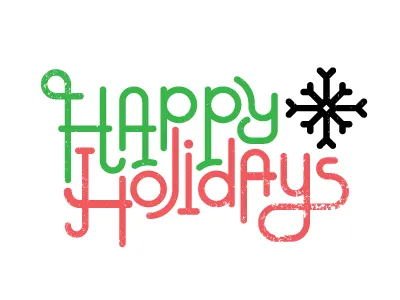 Happy Holidays! christmas flake green happy holidays moran red snow type vector