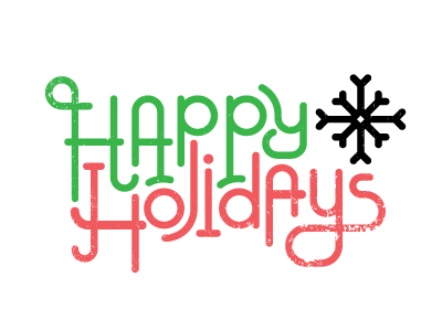 Happy Holidays! christmas flake green happy holidays moran red snow type vector