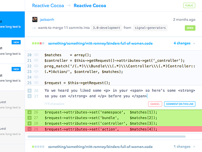 Something something Github related app code comment design git github inbox ios7 ipad ui