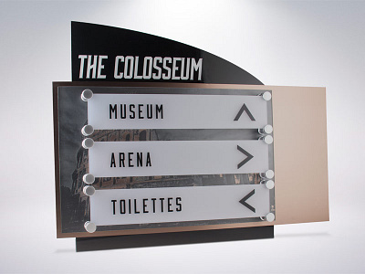 Environmental Design 3 - Colosseum bronze colosseum laser photo engraving wayfinding