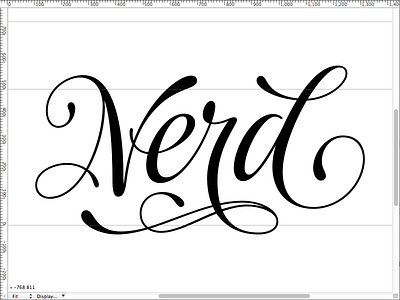 Nerd tattoo 2 cursive custom flourishes lettering ligatures script tattoo type vector