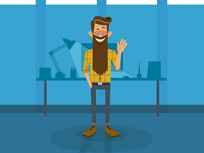 Sebastian - A Seasoned WordPress Developer animation character flat illustration motion treehouse vector |wordpress