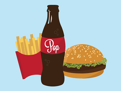 Pop burger food fries graphic illustration pop soda