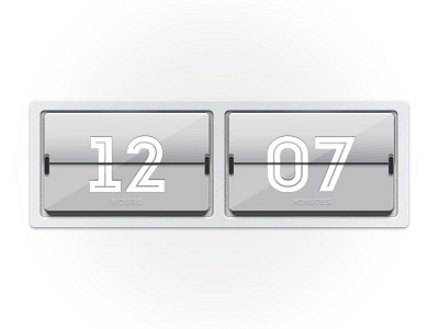 Flip Clock Concept clean clock flip numbers photoshop uidesign userinterface white