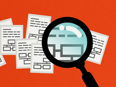 Magnifying design flat illustration motion storyboard