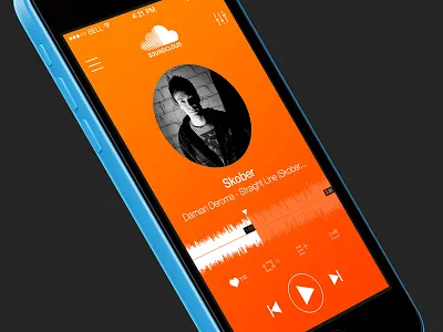 SoundCloud Player App Concept, iOS 7 app design flat ios 7 iphone music player skober skoberdj soundcloud ui ux