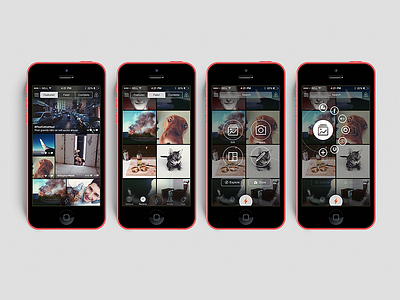 Photo App app black camera ios7 iphone menu photo photos responsive ui ux