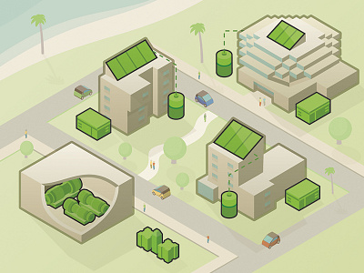 Microgrid energy green grid illustration isometric power