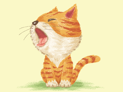 Tabby To Yawn animal cat characters illustration kitten pet vector