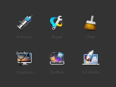 Security Icon antivirus clear icon repair rocket security tool