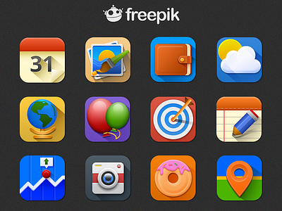 Flat Icons flat freepik icons set