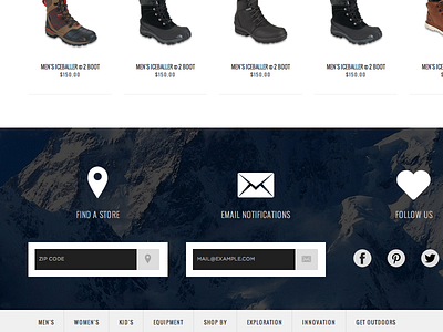 North Face Footer css ecommerce form html icon north face products store ui ux web web design