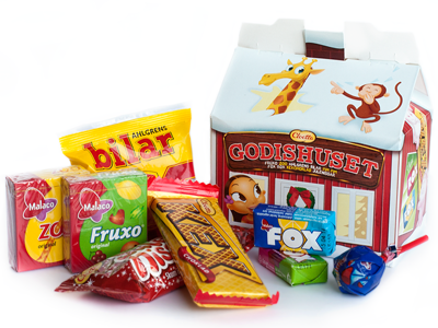 Cloetta Godishuset: Packshot animals candy box christmas cute graphic design illustration package