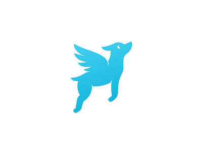 Flying Dog animal dog doge flying identity logo mark unused wings