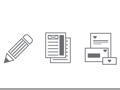 Portfolio icons branding icons pencil style wireframes