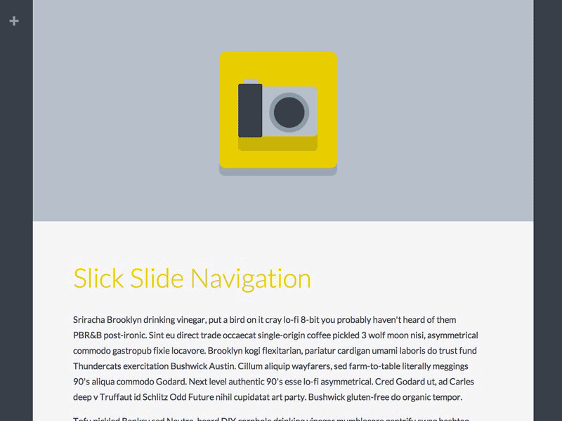 Slick Slide Navigation Animation animation css left menu navigation responsive site slide ui web