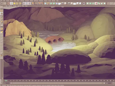 Out Of The Shire [WIP] 3d cinema 4d hobbiton hobbits land landscape lord of the rings lotr lowpoly render shire trees