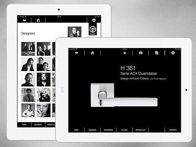 Design Handles iPad App app architecture black clean design design handles forniture ipad white