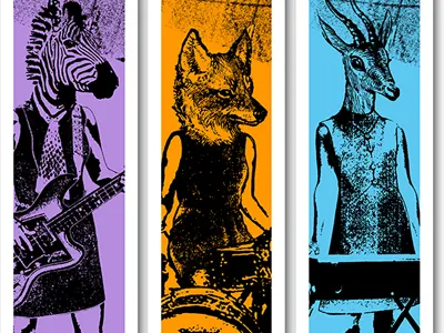 Animal Rock Band Booth Banners animals banner booth fox rock ruocco signage zebra