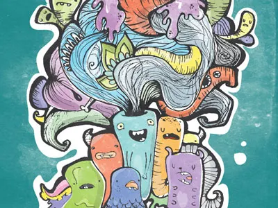 Mind of a monster characters illustration