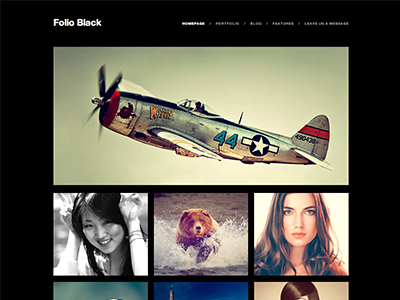 Folio Black Edition black blog clean minimal photography portfolio theme wordpress