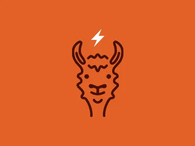 Lama animal bolt face happy head lama line logo music winamp