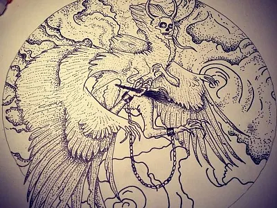 Krampus child eater christman dark demon evil illustration krampus wip