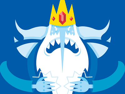 Rey Helado adventure time angry blue fan art geometric helbetico king vector