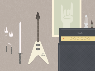 Ninjarockstar amp guitar illustration ninja rockstar